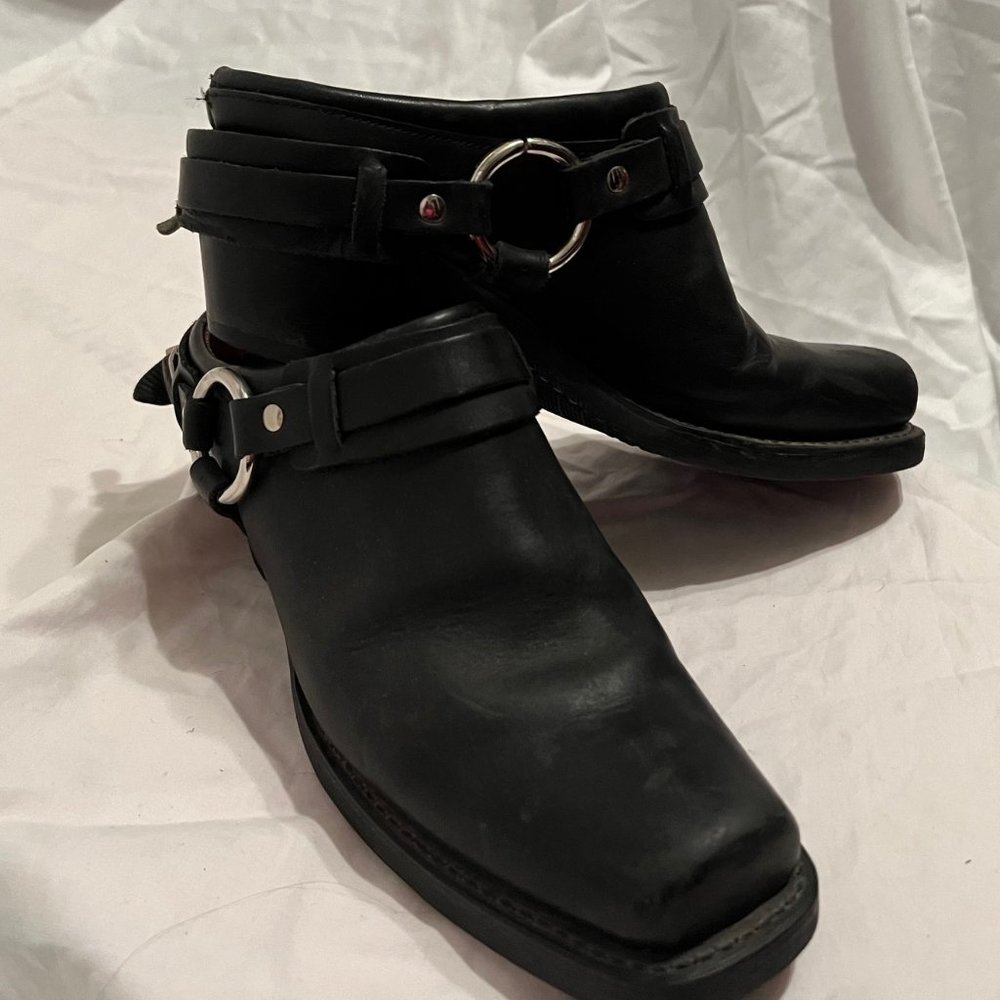 FRYE Belted Harness mules